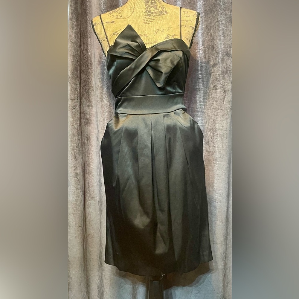 Chic Black Satin Mini Dress